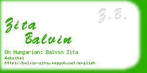 zita balvin business card
